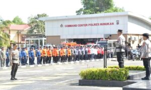 Polres Nunukan Gelar Apel Kesiapan Tanggap Darurat Bencana Tahun 2025.